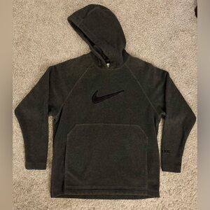 Nike Unisex Charcoal Polar Fleece Pullover Hoodie - Size L - EUC